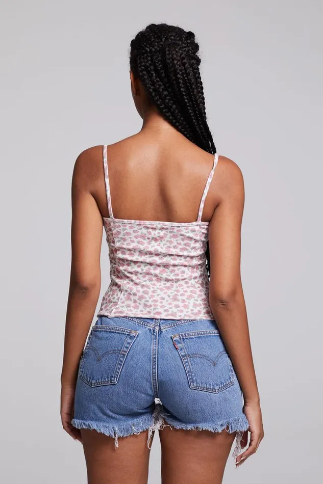 Womens Chaser Brand Tops Mercato Ditsy Rose Floral Tank Top
