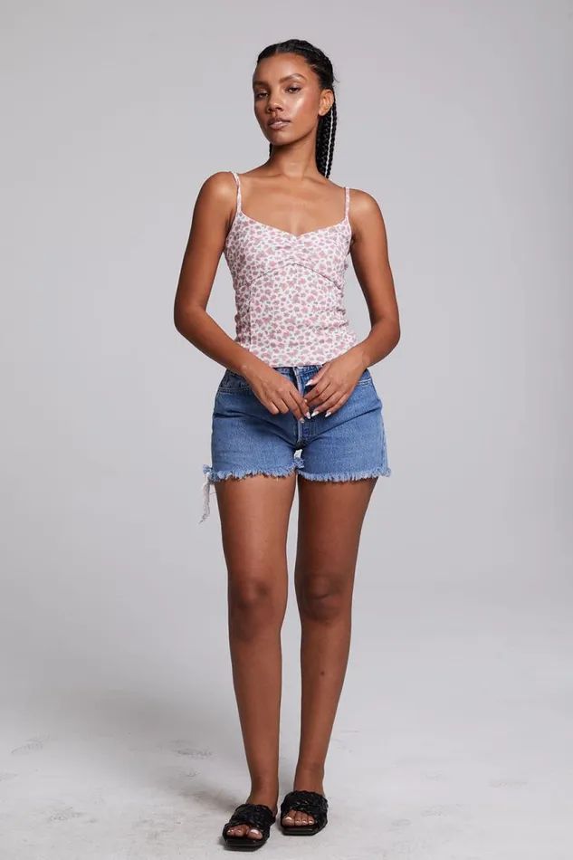 Womens Chaser Brand Tops Mercato Ditsy Rose Floral Tank Top