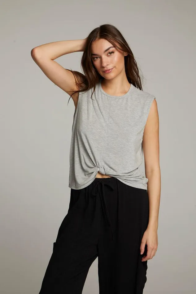 Womens Chaser Brand Tops Ocean Heather Grey Tank