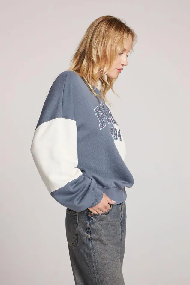 Womens Chaser Brand Tops Plaid Paris Colorblock