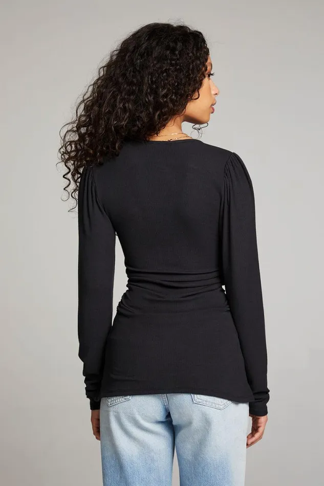 Womens Chaser Brand Tops Priscilla Licorice Long Sleeve