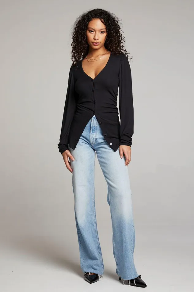 Womens Chaser Brand Tops Priscilla Licorice Long Sleeve