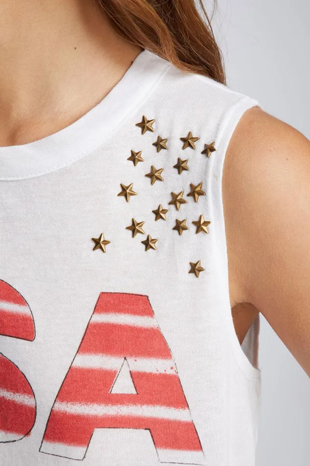 Womens Chaser Brand Tops USA Star