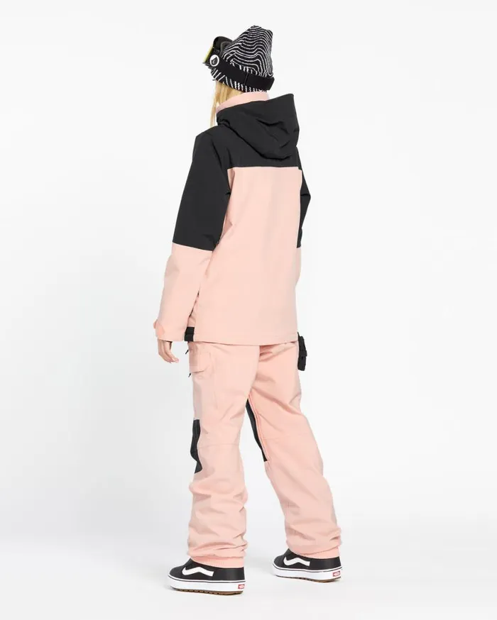 Womens Creston 3D Stretch Bib Overalls 8211 Coral Haze Womens Volcom Pants