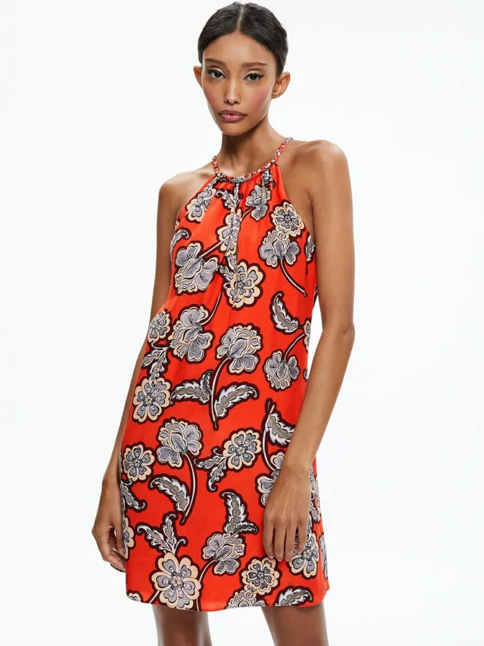 Womens Dresses Alice Olivia Quinn Braided Halterneck Mini Dress Landmark