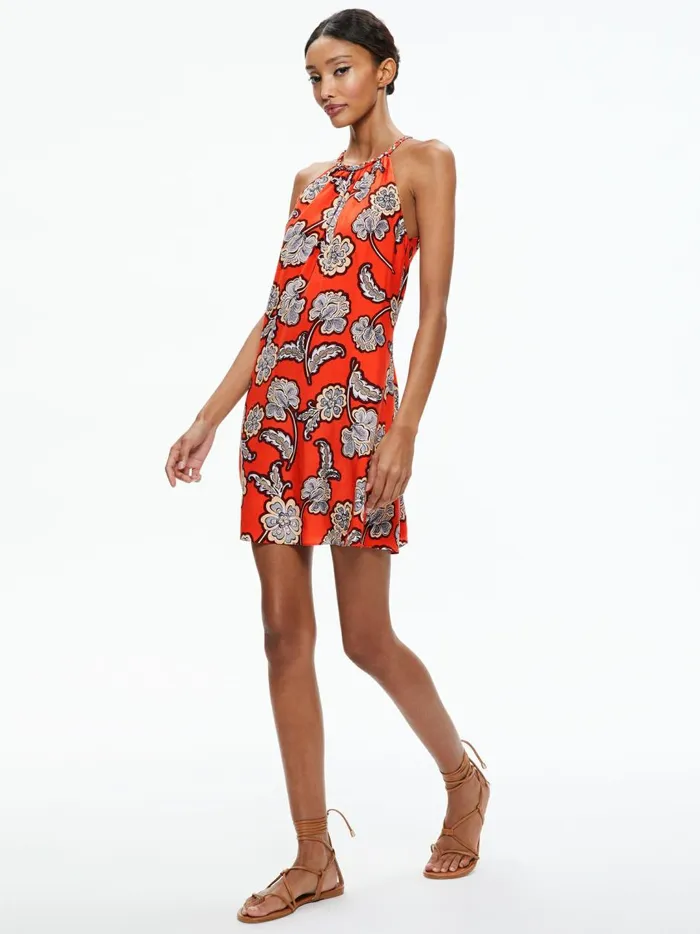 Womens Dresses Alice Olivia Quinn Braided Halterneck Mini Dress Landmark