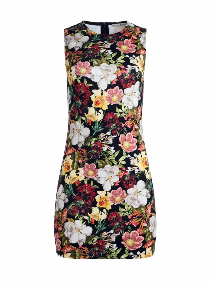 Womens Dresses Alice Olivia Wynell Mini Dress Juniper Floral Black