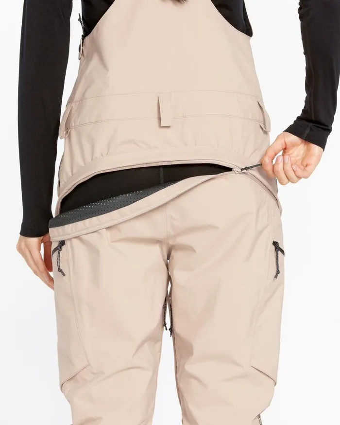 Womens Elm Stretch Gore Bib Overalls 8211 Sand Womens Volcom Pants
