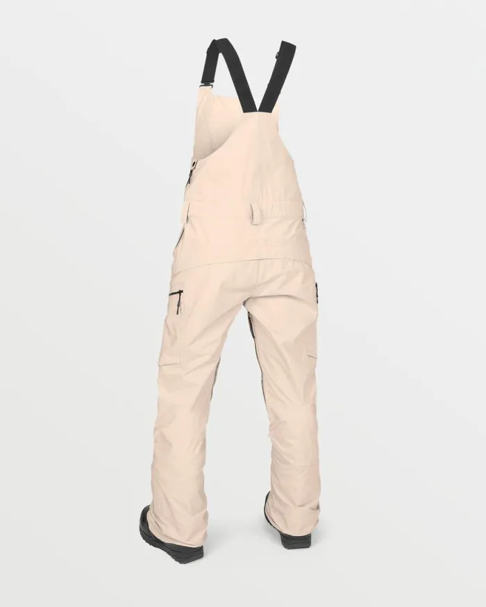 Womens Elm Stretch Gore Bib Overalls 8211 Sand Womens Volcom Pants