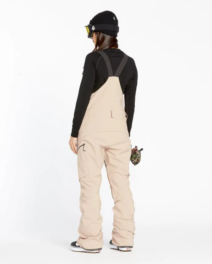 Womens Elm Stretch Gore Bib Overalls 8211 Sand Womens Volcom Pants