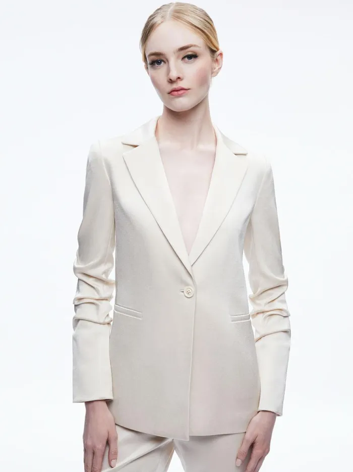 Womens Jackets Coats Alice Olivia Pailey Fitted Notch Collar Blazer Champagne