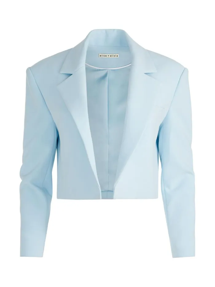 Womens Jackets Coats Alice Olivia Shan Cropped Ruched Sleeve Blazer Julep
