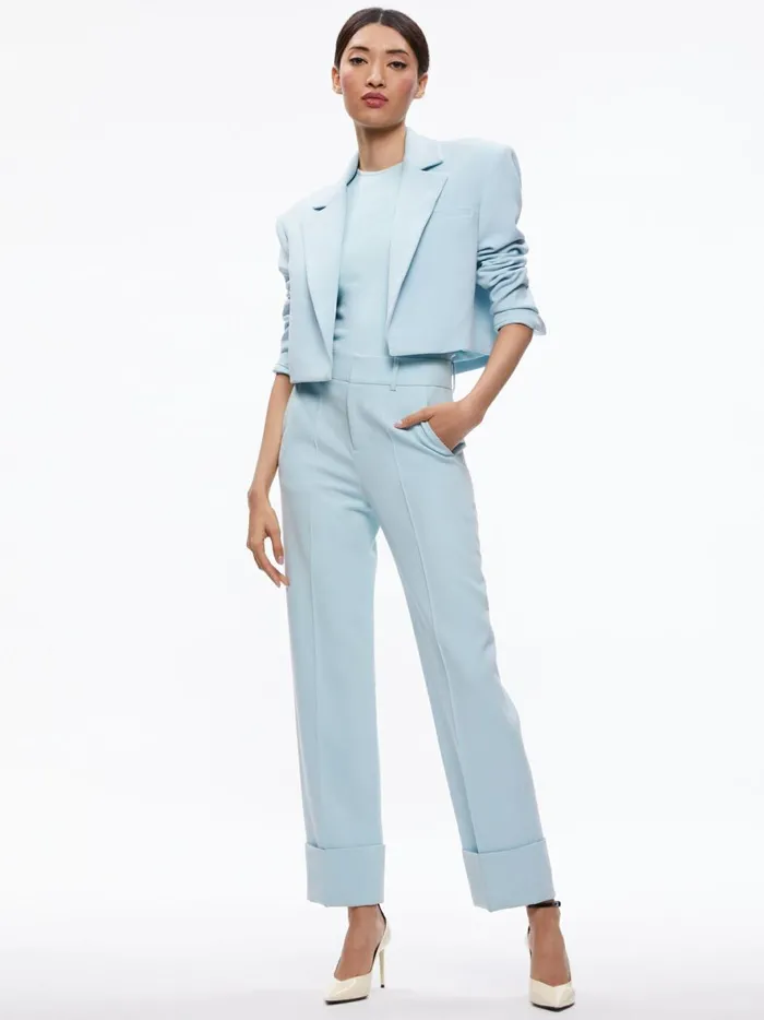 Womens Jackets Coats Alice Olivia Shan Cropped Ruched Sleeve Blazer Julep