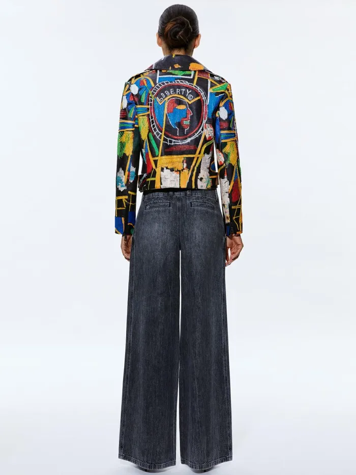 Womens Jackets Coats Alice Olivia X Basquiat Cody Embellished Leather Jacket Liberty
