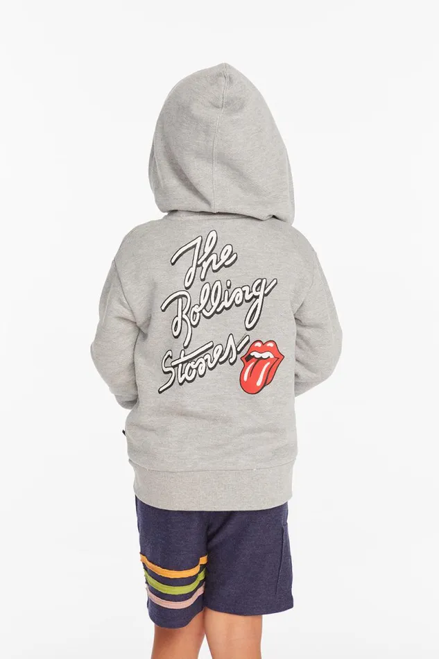 WomensKids Chaser Brand Music Rolling Stones Script Logo Boys Zipup Hoodie