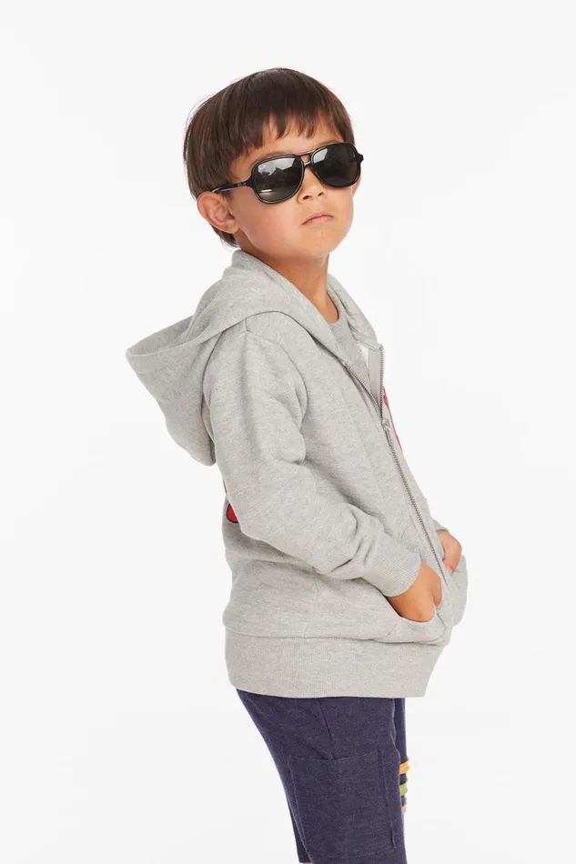 WomensKids Chaser Brand Music Rolling Stones Script Logo Boys Zipup Hoodie