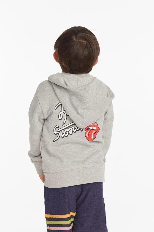 WomensKids Chaser Brand Music Rolling Stones Script Logo Boys Zipup Hoodie