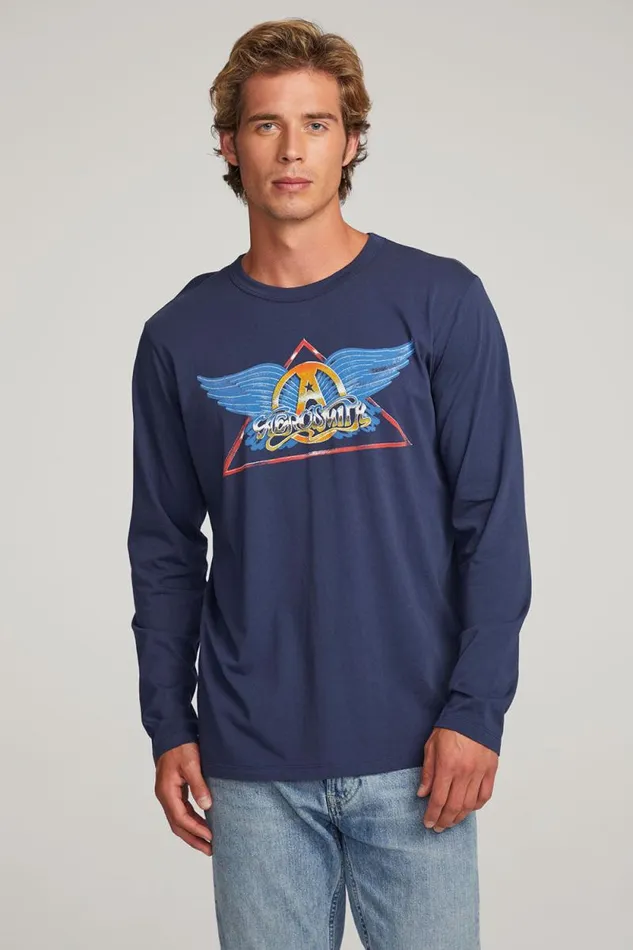 WomensMens Chaser Brand Music Aerosmith Rock In A Hard Place Mens Long Sleeve