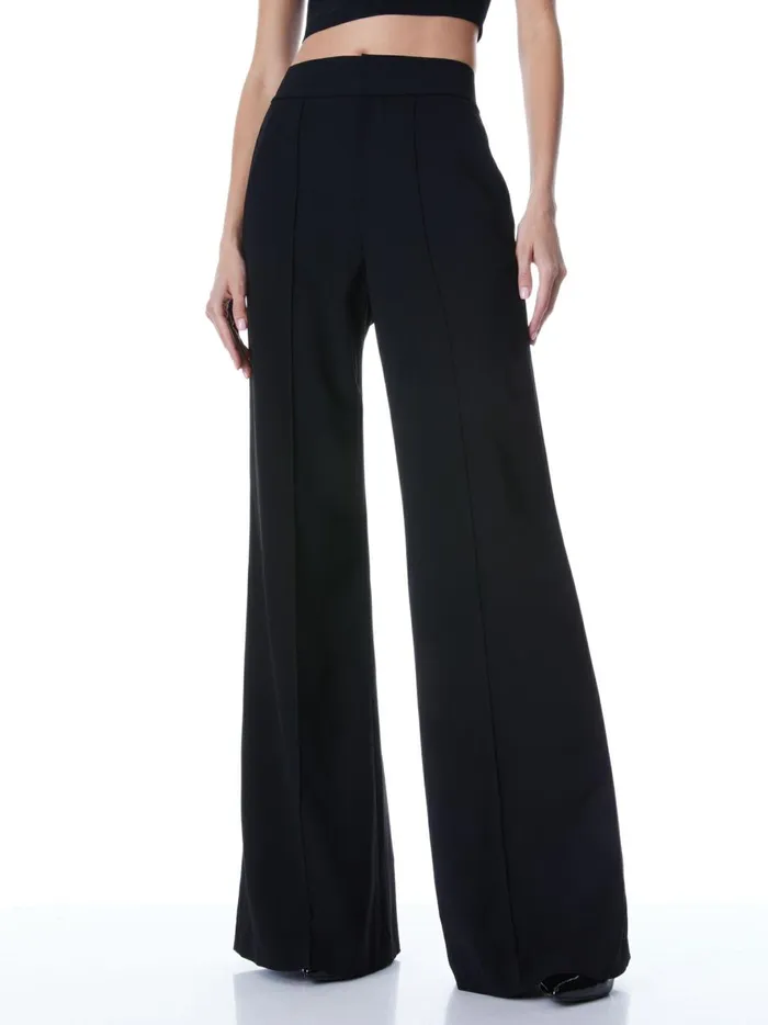 Womens Pants Alice Olivia Dylan High Waisted Wide Leg Pant Black