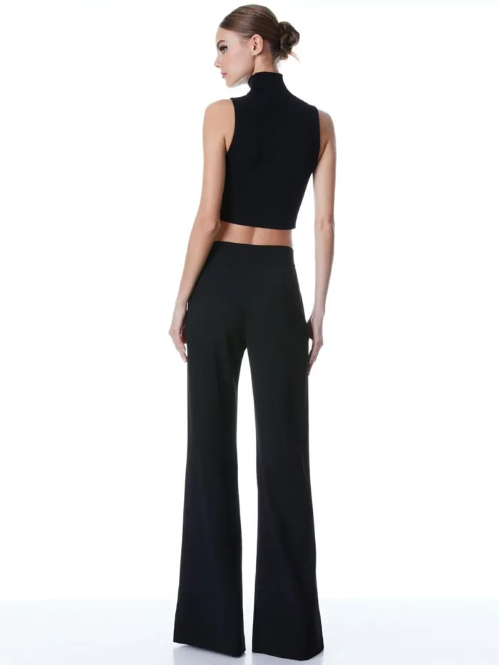 Womens Pants Alice Olivia Dylan High Waisted Wide Leg Pant Black
