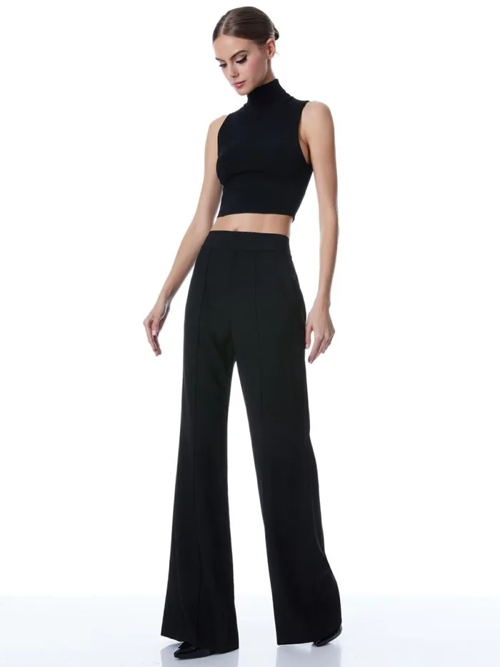 Womens Pants Alice Olivia Dylan High Waisted Wide Leg Pant Black