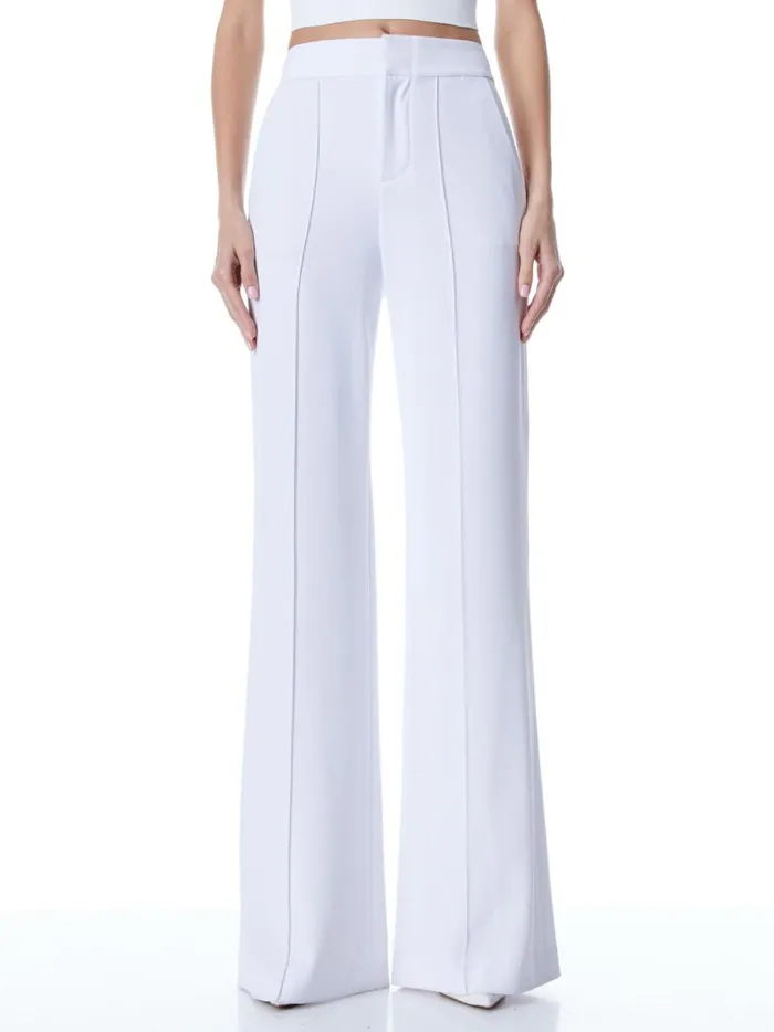 Womens Pants Alice Olivia Dylan High Waisted Wide Leg Pant White