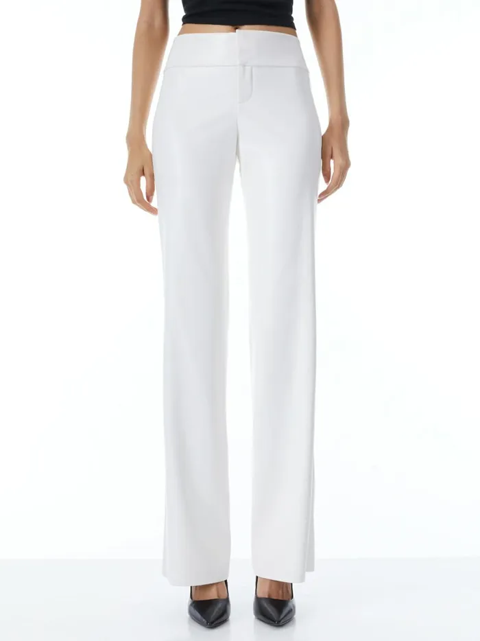 Womens Pants Alice Olivia Olivia Vegan Leather Bootcut Pant Off White