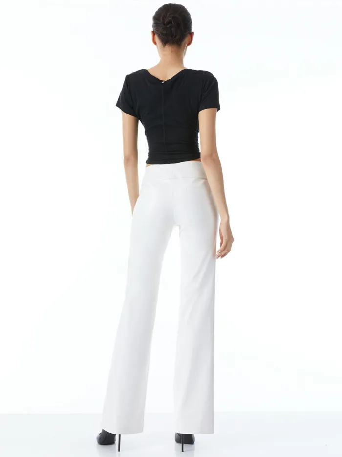 Womens Pants Alice Olivia Olivia Vegan Leather Bootcut Pant Off White