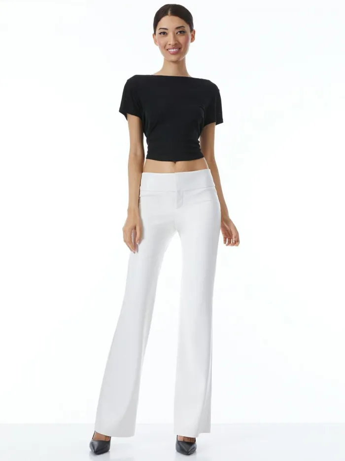 Womens Pants Alice Olivia Olivia Vegan Leather Bootcut Pant Off White