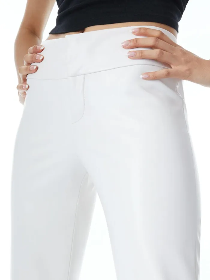 Womens Pants Alice Olivia Olivia Vegan Leather Bootcut Pant Off White