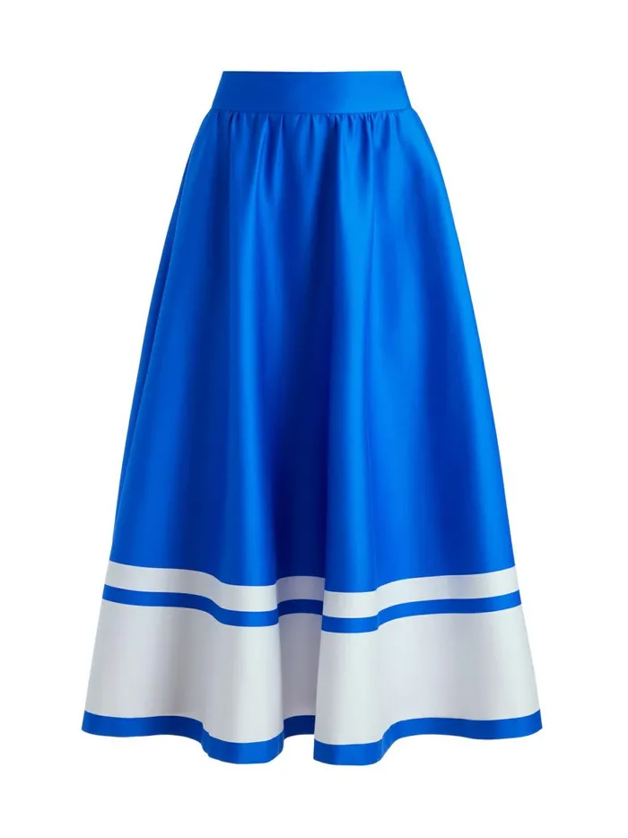 Womens Skirts Alice Olivia Earla High Waisted Midi Skirt Beyond Stripe