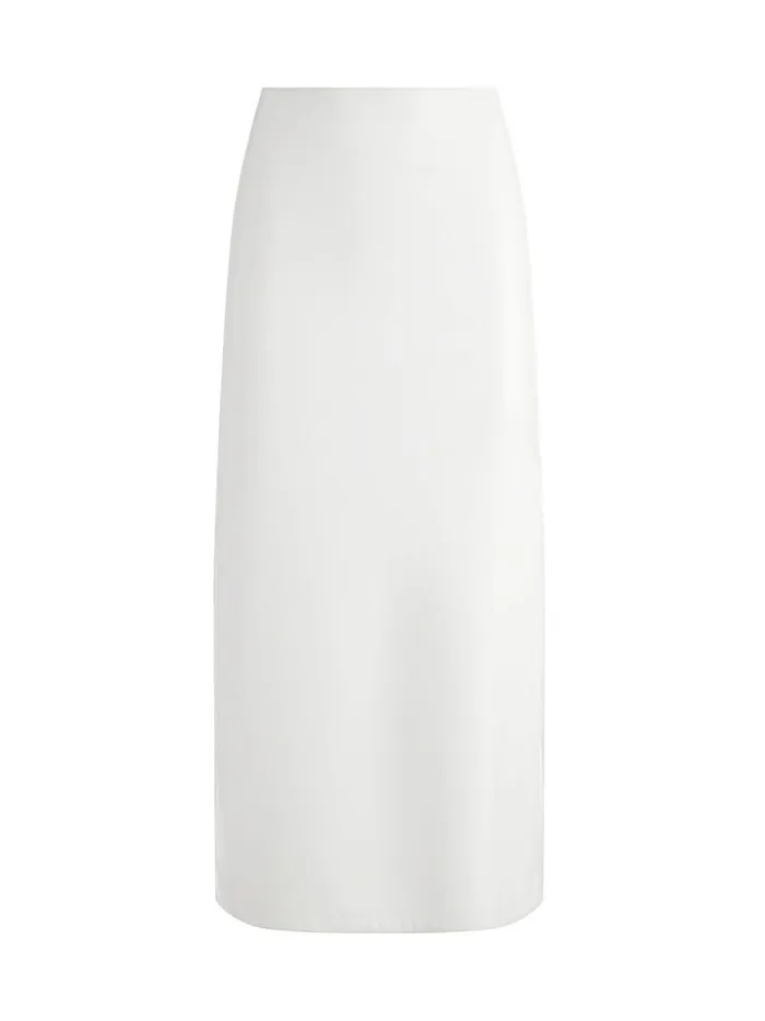 Womens Skirts Alice Olivia Maeve Vegan Leather Midi Skirt Off White