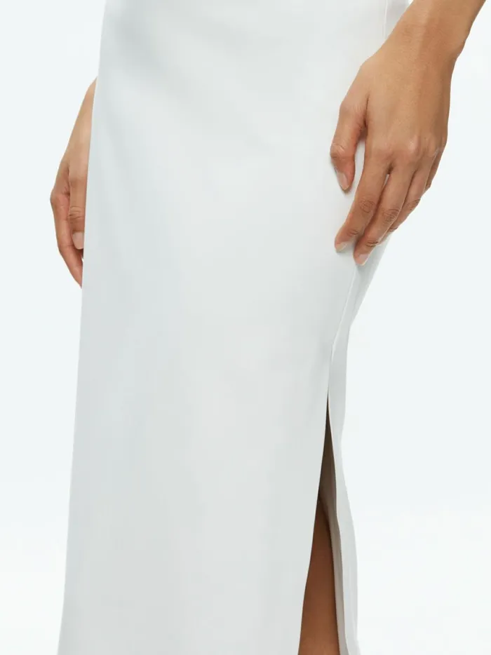 Womens Skirts Alice Olivia Maeve Vegan Leather Midi Skirt Off White