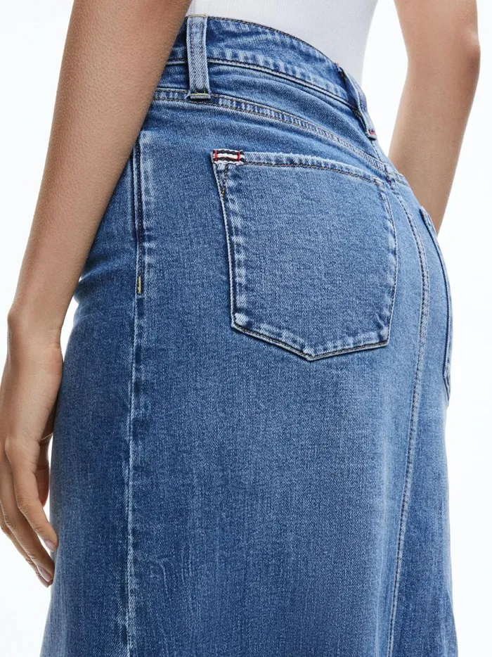 Womens Skirts Alice Olivia Rye Denim Maxi Skirt Brooklyn Blue