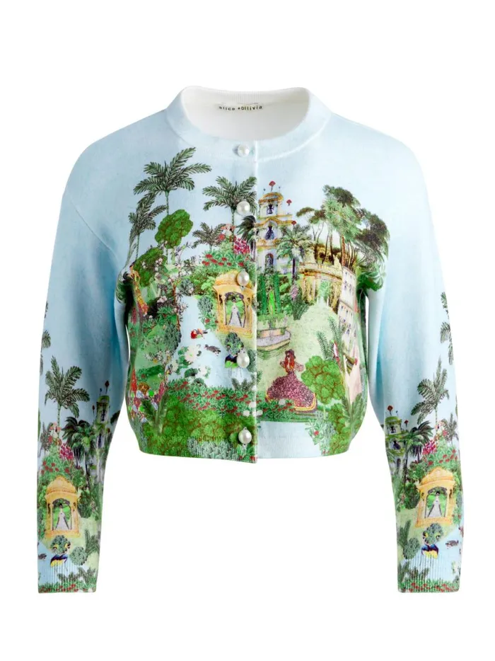 Womens Sweaters Alice Olivia Brigid Embroidered Cropped Cargian Couture Palace Womens Sweaters Alice Olivia Brigid Embroidered Cropped Cargian Couture Palace