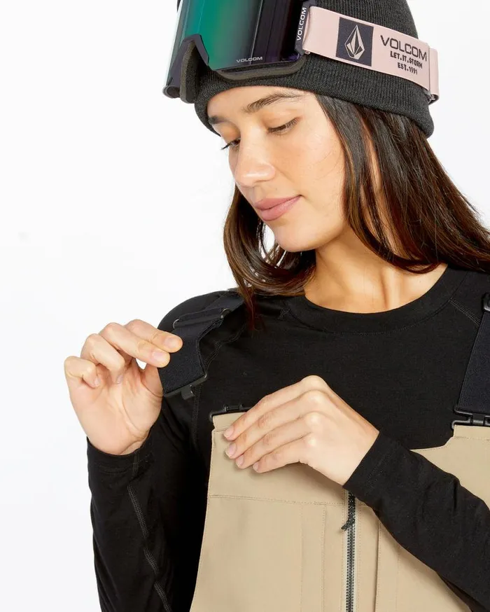 Womens Swift Bib Overalls 8211 Sand Womens Volcom Pants