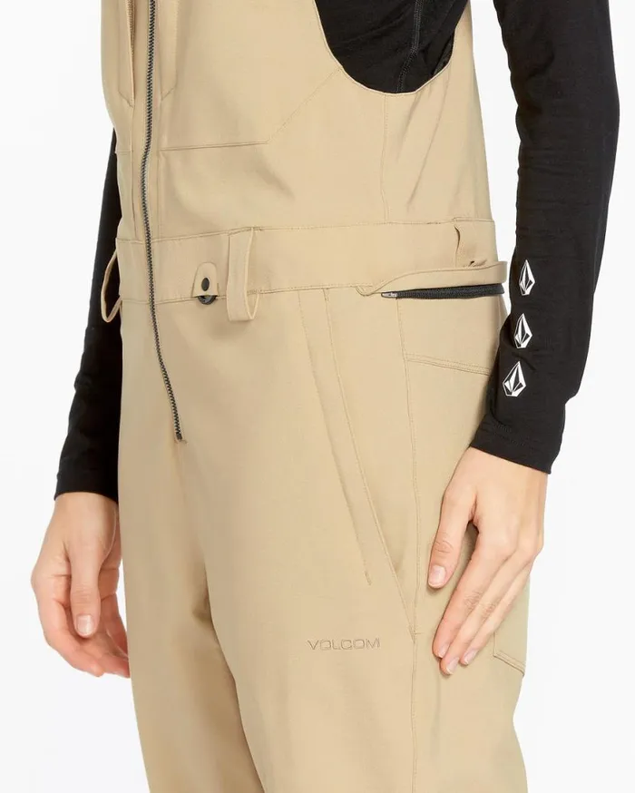 Womens Swift Bib Overalls 8211 Sand Womens Volcom Pants