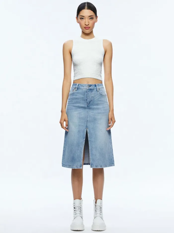 Womens Tops Alice Olivia Amity Sleeveless Cropped Tank Soft White