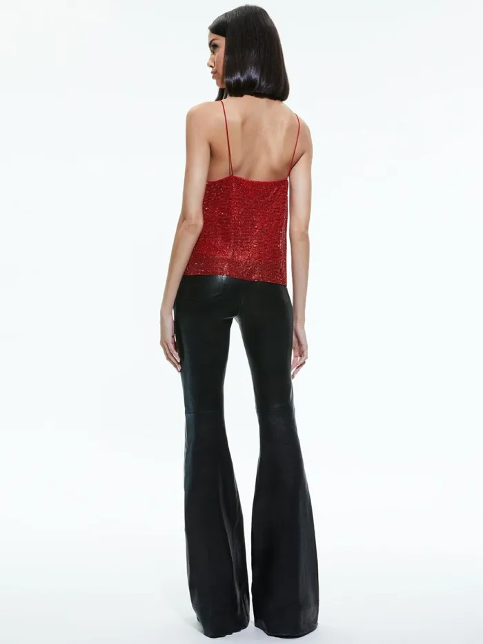 Womens Tops Alice Olivia Harmon Crystal Chainmail Tank Perfect Rubychainmail