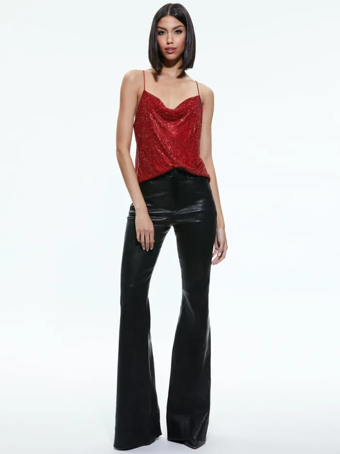 Womens Tops Alice Olivia Harmon Crystal Chainmail Tank Perfect Rubychainmail