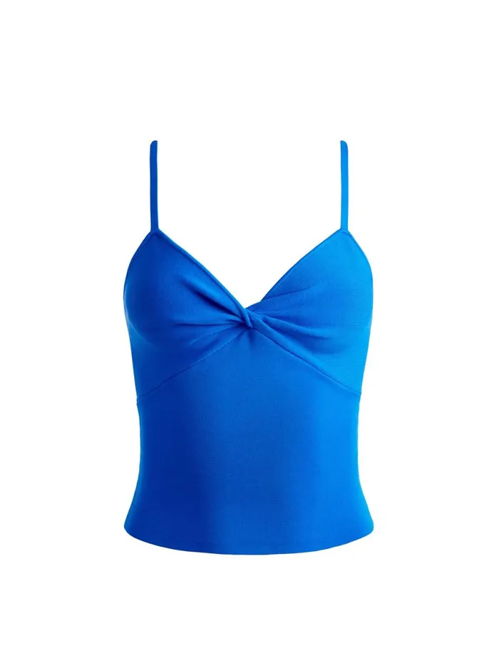 Womens Tops Alice Olivia Rhona Twist Front Tank Sapphire