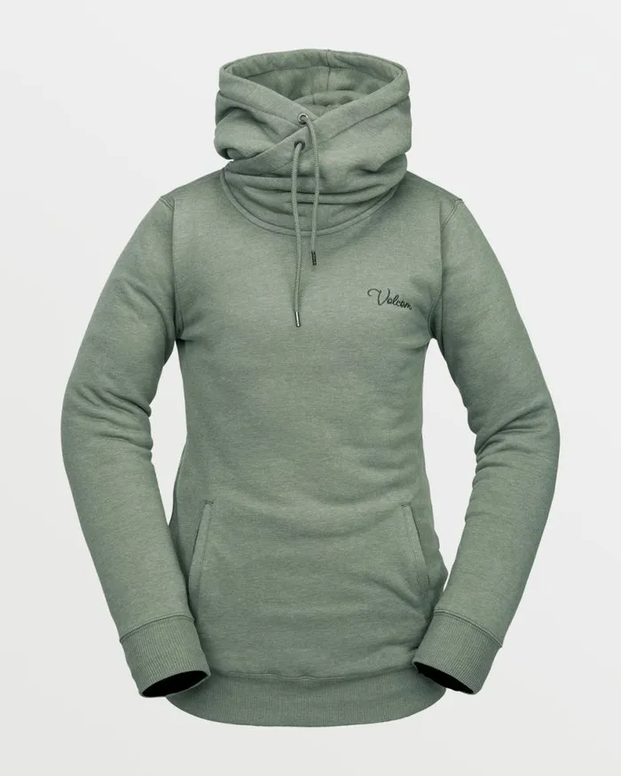 Womens Tower Pullover Fleece 8211 Lichen Green Womens Volcom Layering