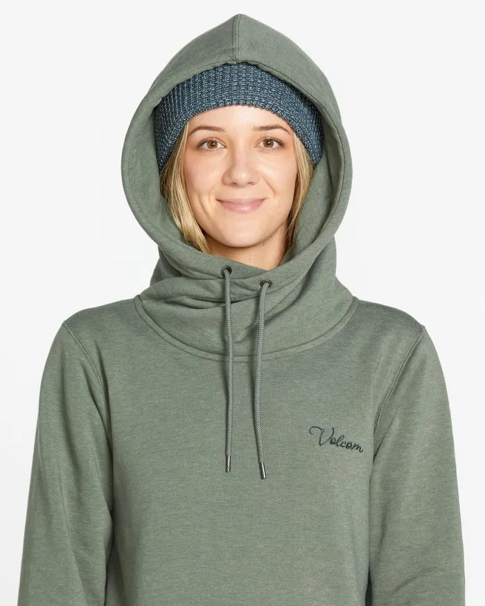 Womens Tower Pullover Fleece 8211 Lichen Green Womens Volcom Layering