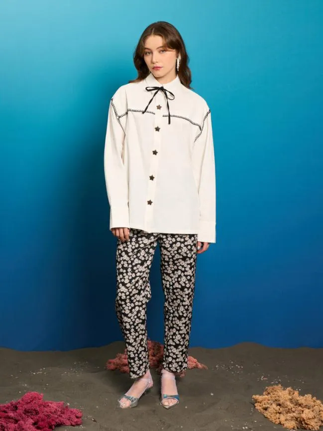 Womenswear Arlo Star Shirt Pearl White Sister Jane Womenswear Arlo Star Shirt Pearl White Sister Jane