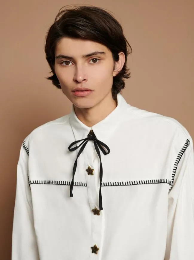 Womenswear Arlo Star Shirt Pearl White Sister Jane Womenswear Arlo Star Shirt Pearl White Sister Jane