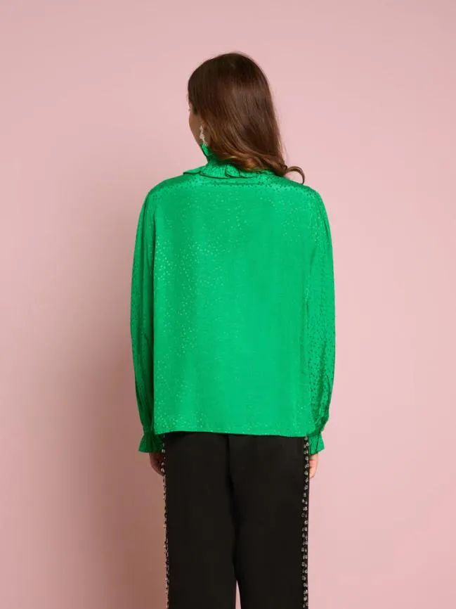 Womenswear Candra Heart Ruffle Blouse Irish Green Sister Jane
