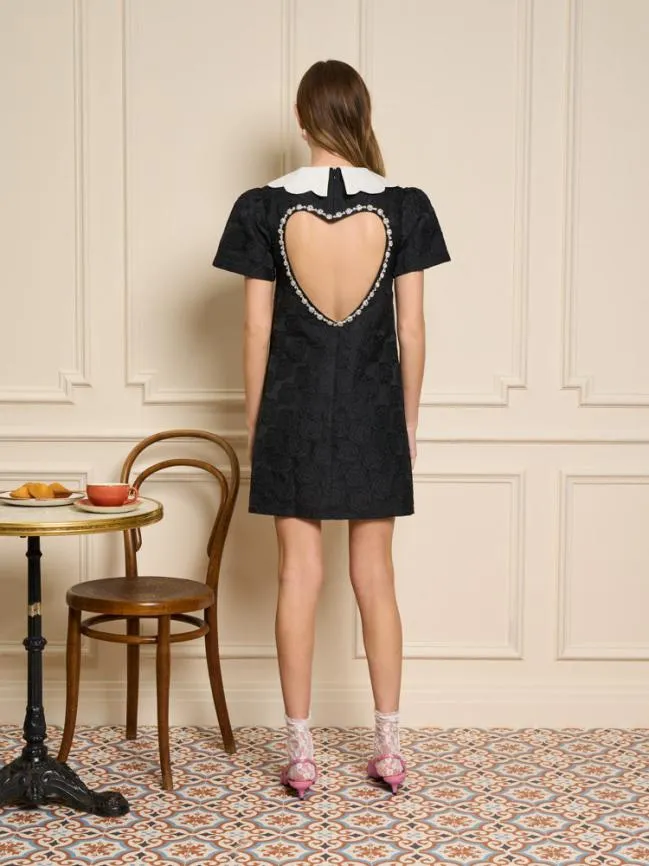 Womenswear Cheri Rose Jacquard Dress Ink Black Sister Jane Womenswear Cheri Rose Jacquard Dress Ink Black Sister Jane