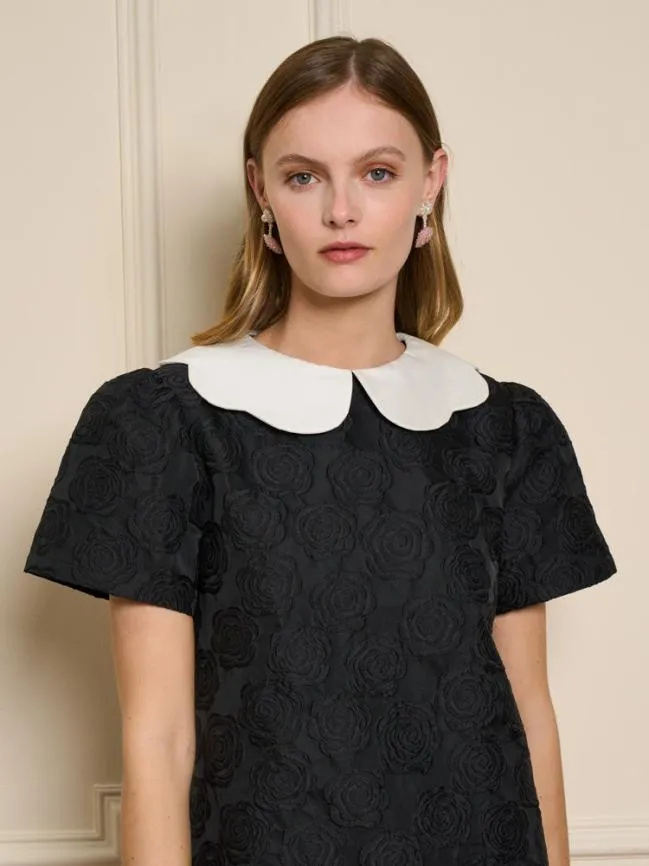 Womenswear Cheri Rose Jacquard Dress Ink Black Sister Jane Womenswear Cheri Rose Jacquard Dress Ink Black Sister Jane