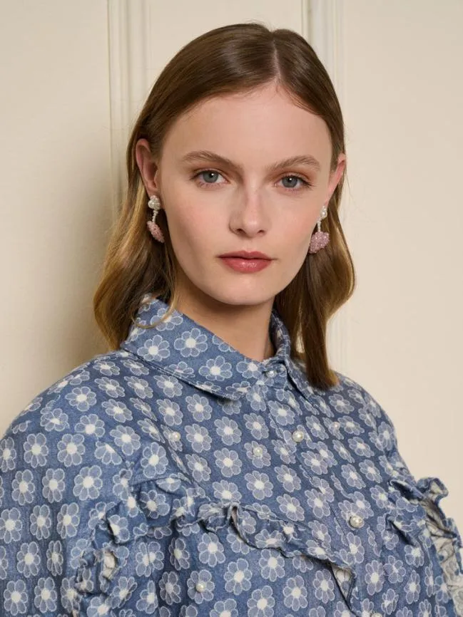Womenswear Daisy Denim Pearl Shirt Captain Blue Sister Jane Womenswear Daisy Denim Pearl Shirt Captain Blue Sister Jane