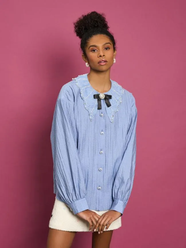 Womenswear DREAM Aqua Embellished Blouse Cornflower Blue Sister Jane